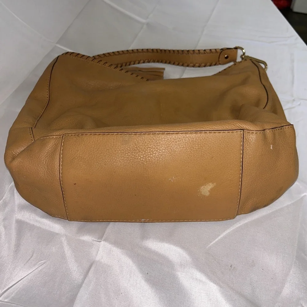 MICHAEL MICHAEL KORS Leather‎ Hobo Shoulder Bag Brown Pebbled Tassels Large